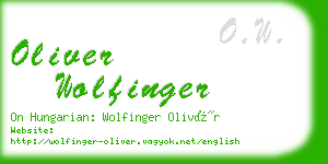 oliver wolfinger business card